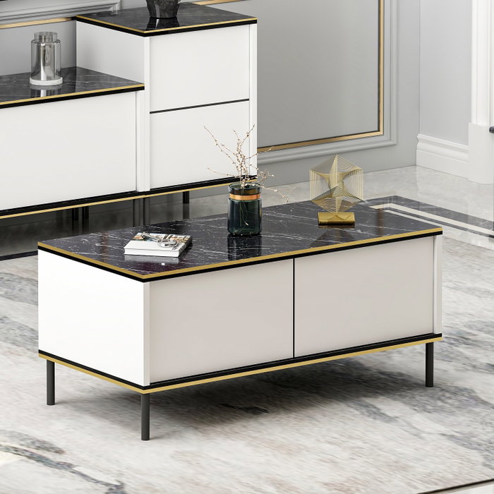 Hanah Home Imaj Mesa de centro Blanca Hanah Home Imaj Mesa de centro Blanca